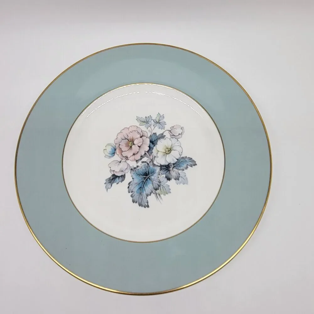 Royal Worcester Woodland Blue Rim Floral Center 10